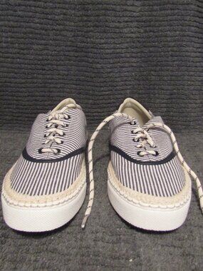 Kate Spade Women Lace Up Espadrille Sneakers Boat Party Parchment Blazer Blue